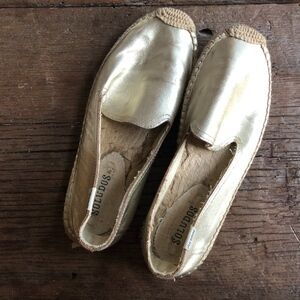 Soludos Metallic Gold Espadrilles 6